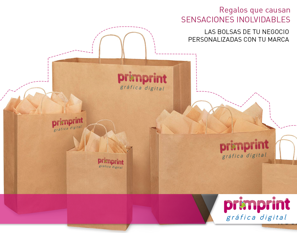 Bolsas de papel personalizadas con la marca Primprint